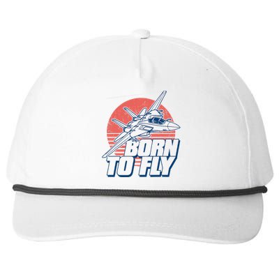 Born To Fly Fighter Jet Plane Airplane Snapback Five-Panel Rope Hat