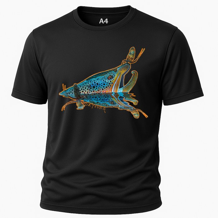 Brown Trout Fishing Emigrant Riser Fly Fishing Cooling Performance Crew T-Shirt