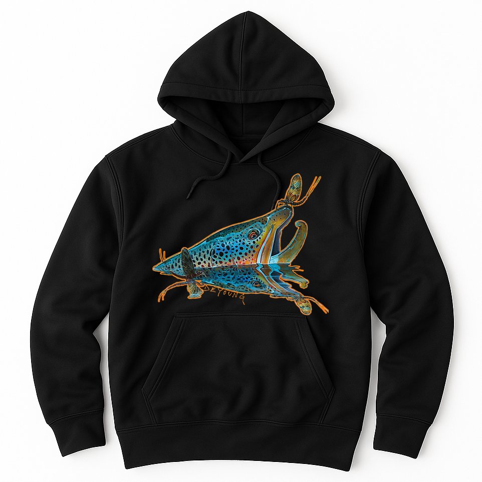 Brown Trout Fishing Emigrant Riser Fly Fishing Hoodie