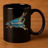Brown Trout Fishing Emigrant Riser Fly Fishing 11oz C Handle Ceramic Mug