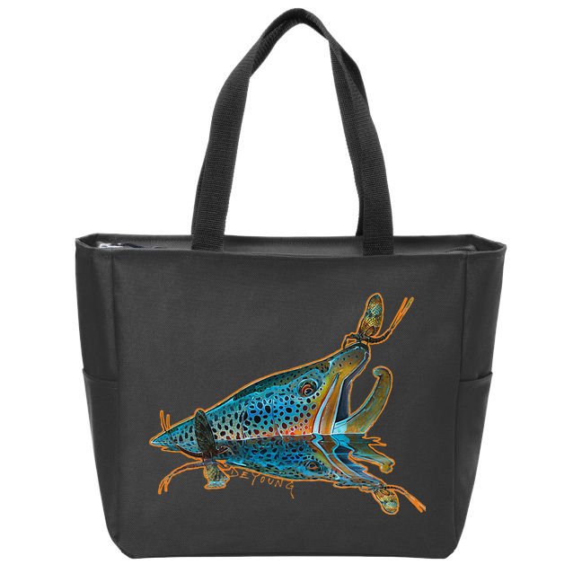 Brown Trout Fishing Emigrant Riser Fly Fishing Zip Tote Bag