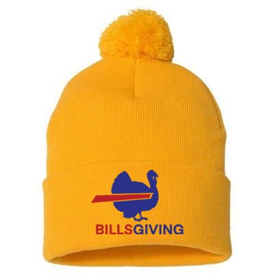 Billsgiving Turkey Football Gift Football Fan Pom Pom 12in Knit Beanie