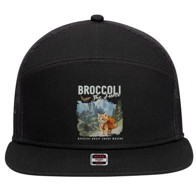 Broccoli The Fierce Quest Fantasy Squad Broccoli Cat 7 Panel Mesh Trucker Snapback Hat
