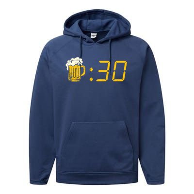 Beer Thirty. Funny Drinking Or Getting Drunk Performance Fleece Hoodie