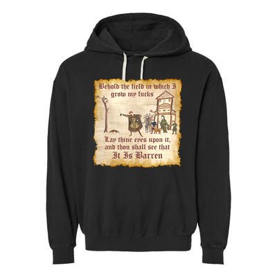 Behold The Field Medieval Dank Meme Garment-Dyed Fleece Hoodie