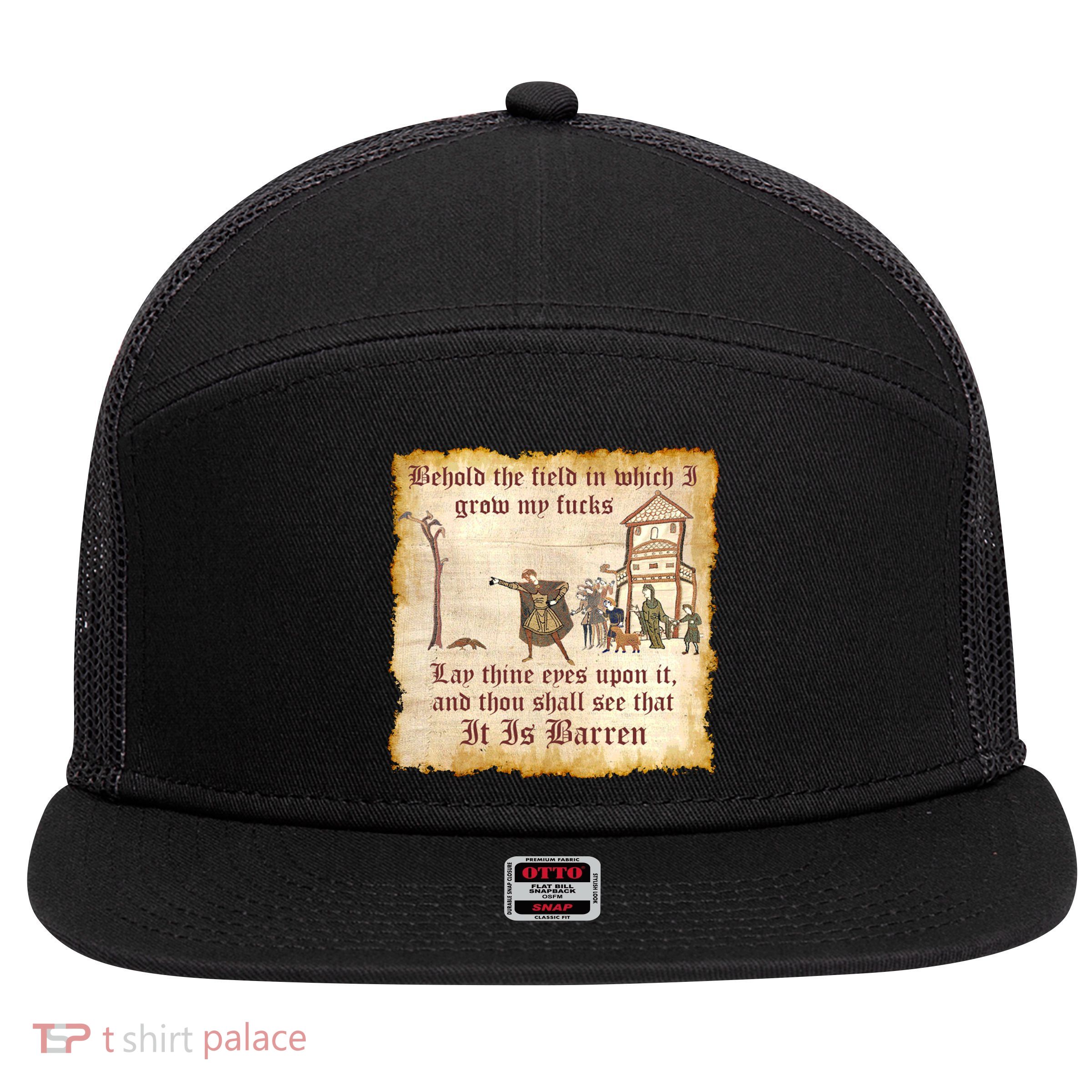 Behold The Field Medieval Dank Meme 7 Panel Mesh Trucker Snapback Hat