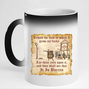 Behold The Field Medieval Dank Meme 11oz Black Color Changing Mug