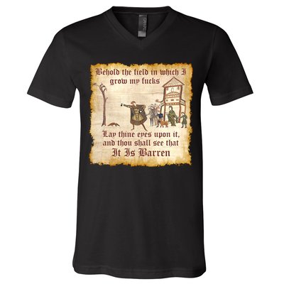 Behold The Field Medieval Dank Meme V-Neck T-Shirt