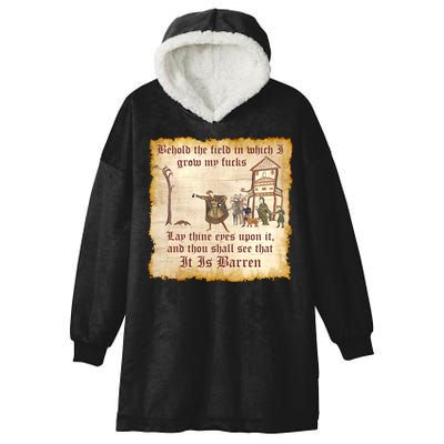 Behold The Field Medieval Dank Meme Hooded Wearable Blanket