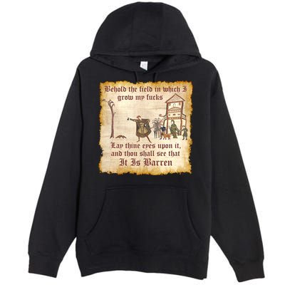 Behold The Field Medieval Dank Meme Premium Pullover Hoodie