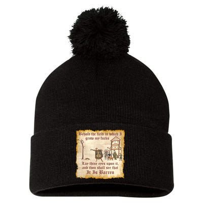 Behold The Field Medieval Dank Meme Pom Pom 12in Knit Beanie