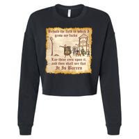 Behold The Field Medieval Dank Meme Cropped Pullover Crew