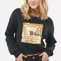 Behold The Field Medieval Dank Meme Cropped Pullover Crew