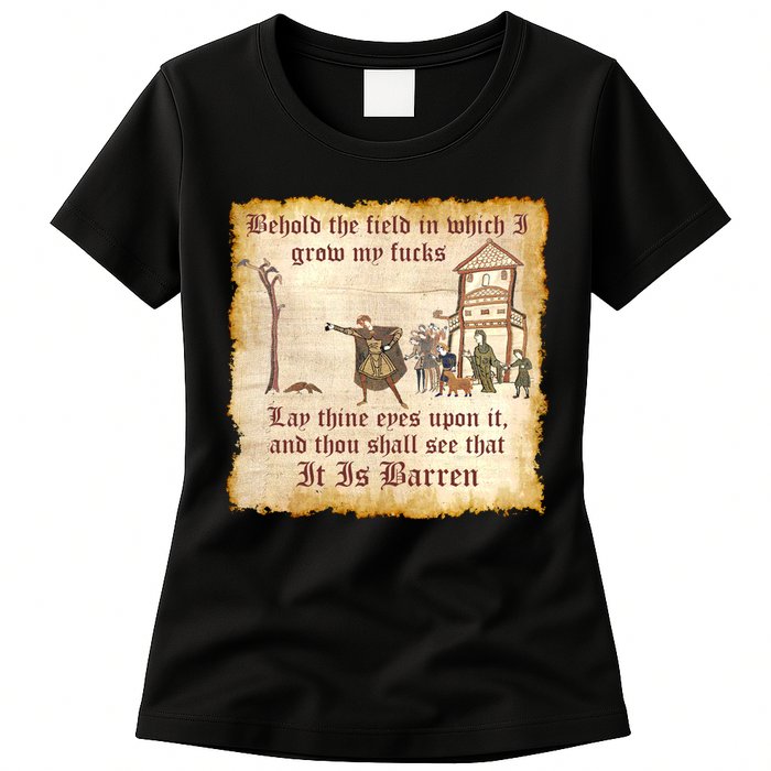 Behold The Field Medieval Dank Meme Womens T-Shirt