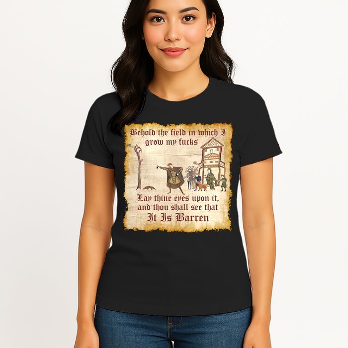 Behold The Field Medieval Dank Meme Womens T-Shirt