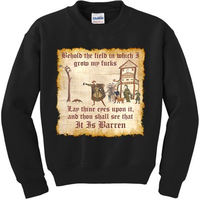 Behold The Field Medieval Dank Meme Kids Sweatshirt