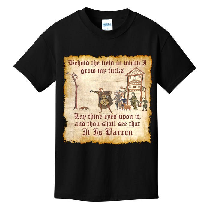 Behold The Field Medieval Dank Meme Kids T-Shirt