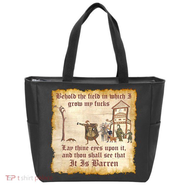 Behold The Field Medieval Dank Meme Zip Tote Bag
