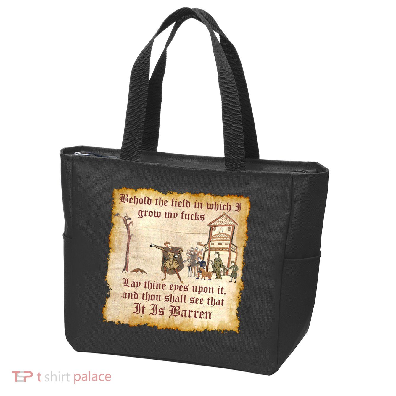 Behold The Field Medieval Dank Meme Zip Tote Bag
