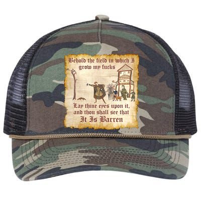 Behold The Field Medieval Dank Meme Retro Rope Trucker Hat Cap