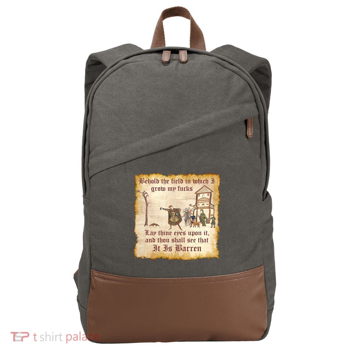Behold The Field Medieval Dank Meme Cotton Canvas Backpack