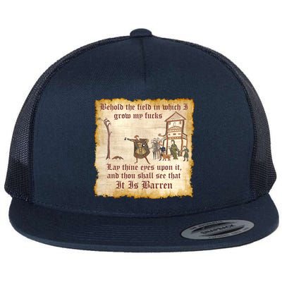 Behold The Field Medieval Dank Meme Flat Bill Trucker Hat