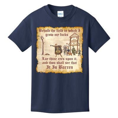 Behold The Field Medieval Dank Meme Kids T-Shirt