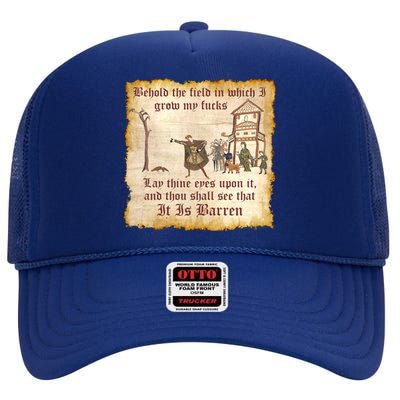 Behold The Field Medieval Dank Meme High Crown Mesh Back Trucker Hat