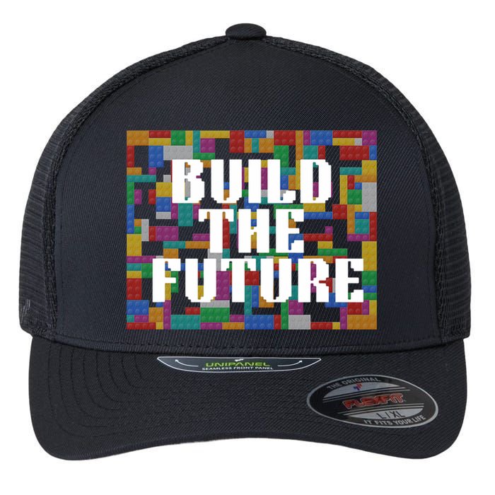 Build The Future School Motto School Theme Flexfit Unipanel Trucker Cap