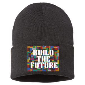 Build The Future School Motto School Theme Sustainable Knit Beanie