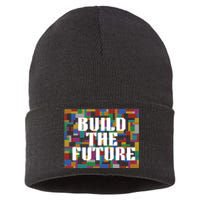 Build The Future School Motto School Theme Sustainable Knit Beanie