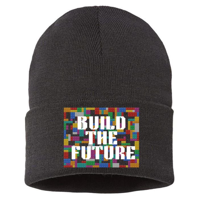 Build The Future School Motto School Theme Sustainable Knit Beanie