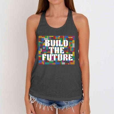 Build The Future School Motto School Theme Women's Knotted Racerback Tank