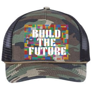 Build The Future School Motto School Theme Retro Rope Trucker Hat Cap