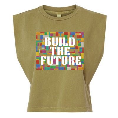 Build The Future School Motto School Theme Garment-Dyed Women's Muscle Tee