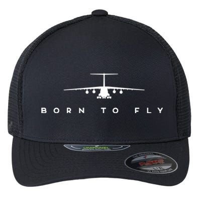 Born To Fly Great Gift Cgreat Gift17 Globemaster Pilot Gift Flexfit Unipanel Trucker Cap