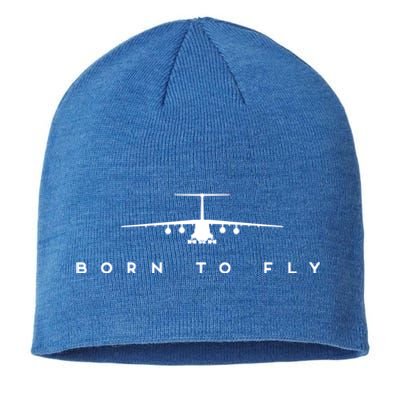 Born To Fly Great Gift Cgreat Gift17 Globemaster Pilot Gift Sustainable Beanie