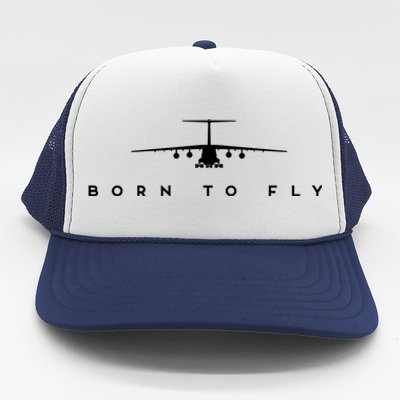 Born To Fly Great Gift Cgreat Gift17 Globemaster Pilot Gift Trucker Hat