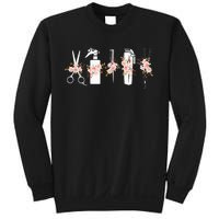 Barber's Tools Floral Hairdresser Hairstylist Haircutter Sweatshirt