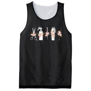 Barber's Tools Floral Hairdresser Hairstylist Haircutter Mesh Reversible Basketball Jersey Tank