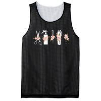 Barber's Tools Floral Hairdresser Hairstylist Haircutter Mesh Reversible Basketball Jersey Tank