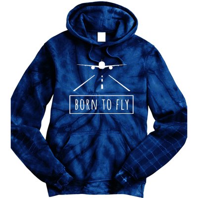 Born To Fly Aviation Pilot Flying Airplane Aircraft Gift Tie Dye Hoodie