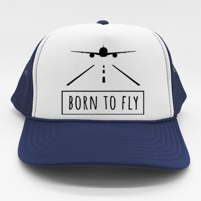 Born To Fly Aviation Pilot Flying Airplane Aircraft Gift Trucker Hat