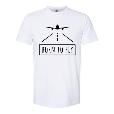 Born To Fly Aviation Pilot Flying Airplane Aircraft Gift Softstyle® CVC T-Shirt