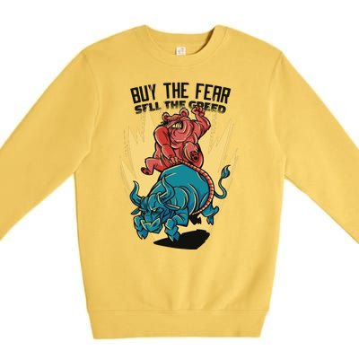 Buy The Fear Sell The Greed Stock Market Premium Crewneck Sweatshirt