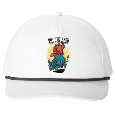 Buy The Fear Sell The Greed Stock Market Snapback Five-Panel Rope Hat