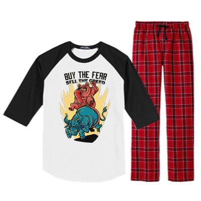 Buy The Fear Sell The Greed Stock Market Raglan Sleeve Pajama Set