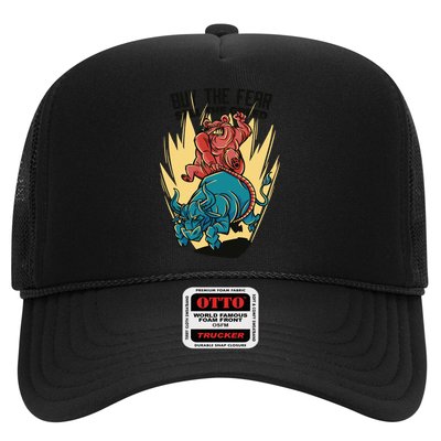 Buy The Fear Sell The Greed Stock Market Trucker Hat