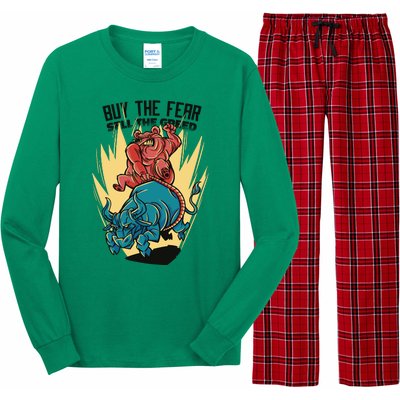 Buy The Fear Sell The Greed Stock Market Long Sleeve Pajama Set