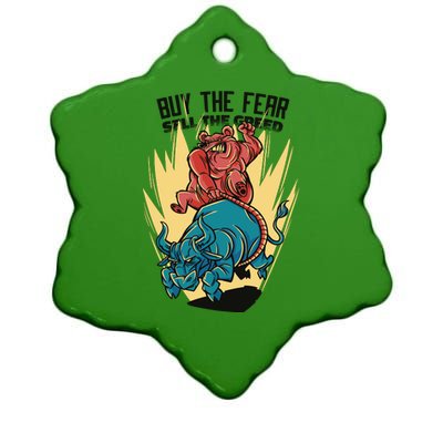 Buy The Fear Sell The Greed Stock Market Ceramic Star Ornament